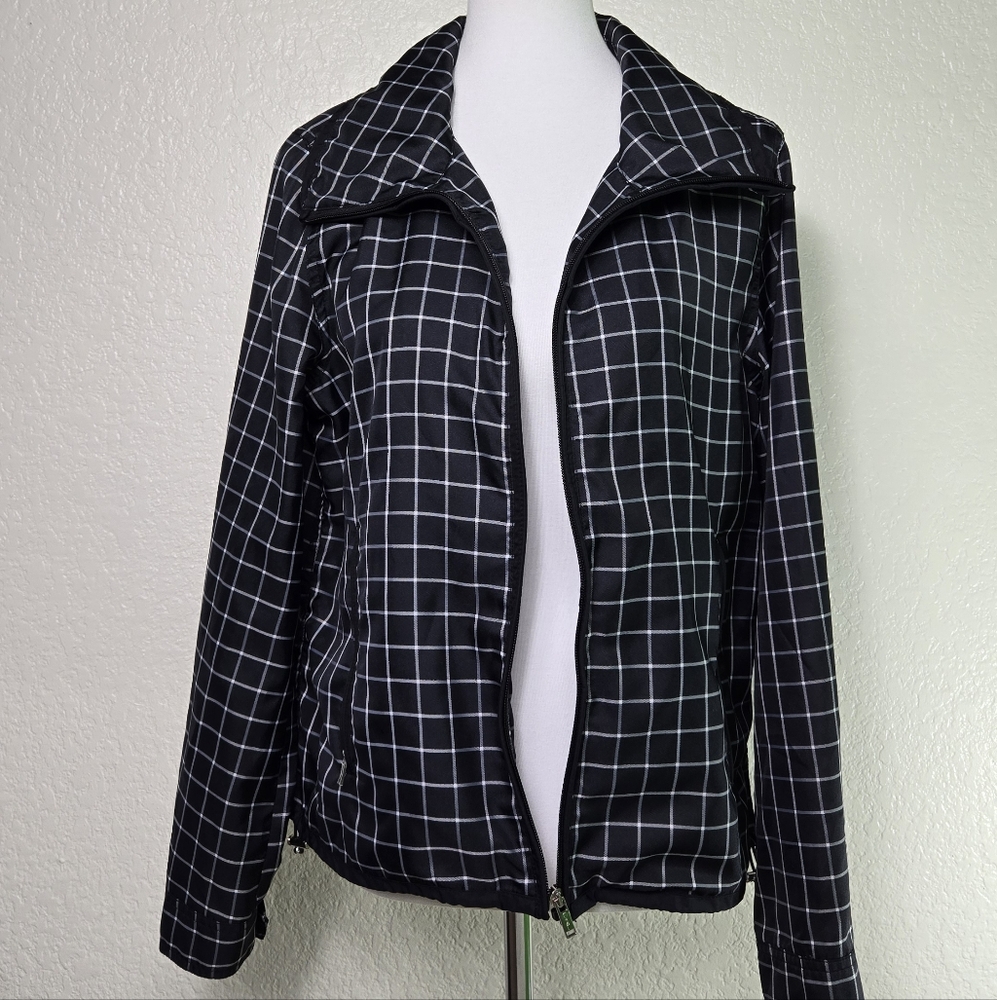 Lauren Active Ralph Lauren Black and White Checkered Windbreaker Light Jacket